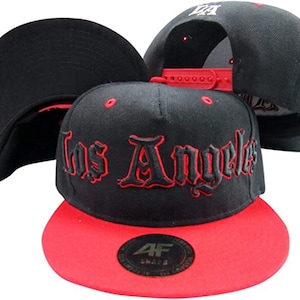 Vintage AF Snapback Los Angeles Old English Black/Red Adjustable Snapback Cap / Hat - NWT