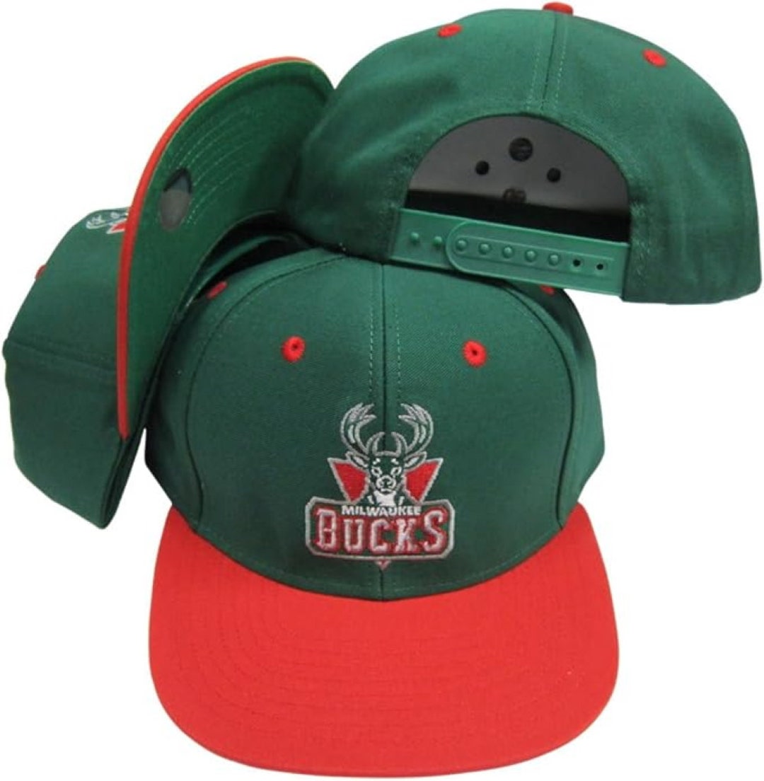 Vintage Milwaukee Bucks Green/red Two Tone Adjustable Plastic Snapback ...