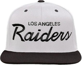 Vintage Los Angeles Raiders Grey/Black Script Adjustable Snapback Hat / Cap - NWT