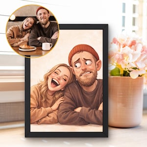 Custom caricature portrait from photo | funny personalized drawing | digital gift | personalized poster | cartoon style Digitale Datei