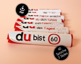 Duplo wrappers for a 60th birthday, You are..., birthday present, 60th birthday, birthday gift, download