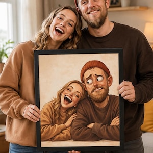 Custom caricature portrait from photo | funny personalized drawing | digital gift | personalized poster | cartoon style image 1