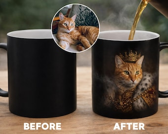Taza Mágica | Taza Mágica | Taza Mágica Personalizada con Animales Reales | Taza Divertida para Mascotas | Taza Personalizada para Mascotas