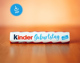 Kinder Chocolate Bar Wrappers for Birthdays | Invitation | Party | Children's Birthday | Bars | Children