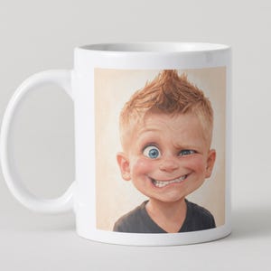 Custom caricature portrait from photo | funny personalized drawing | digital gift | personalized poster | cartoon style Tasse