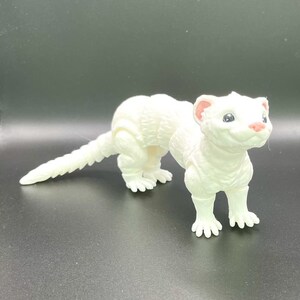 Articulating Ferret Figurine White