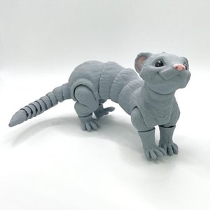Articulating Ferret Figurine Gray