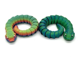 Articulating Hog Nose Snake Figurine 3D Printed - Unique Fidgeting Figurine