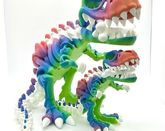 2 Color TRex Skeleton Figurine