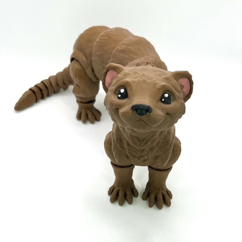 Articulating Ferret Figurine Brown