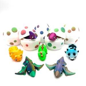 Mystery Dino Egg Surprise- Articulating Dino Friends in 3D Printed Eggs, Multiple Colors and Options