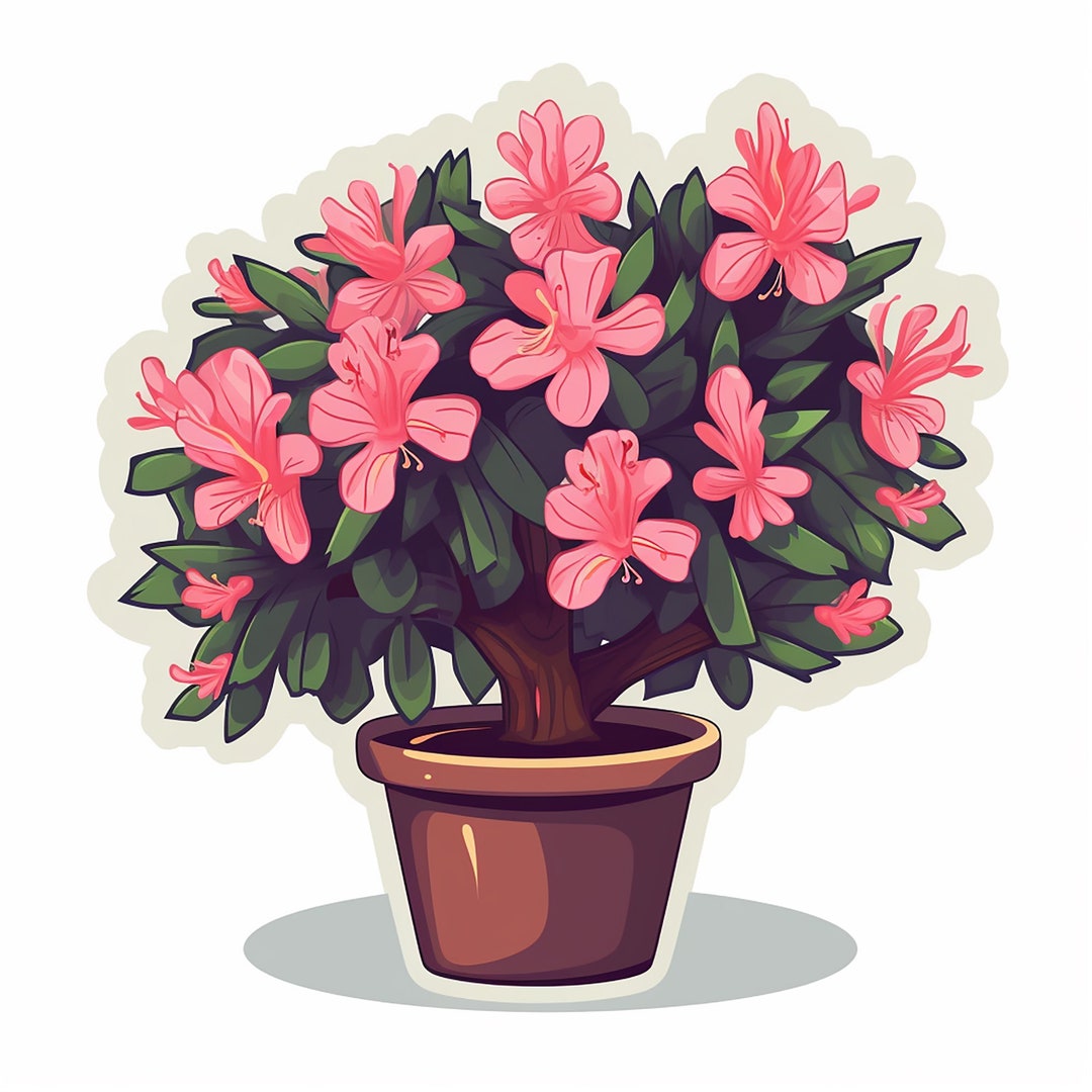 Azalea Sticker Azalea Potted Plant Sticker for Water Bottles, Laptops & More ...