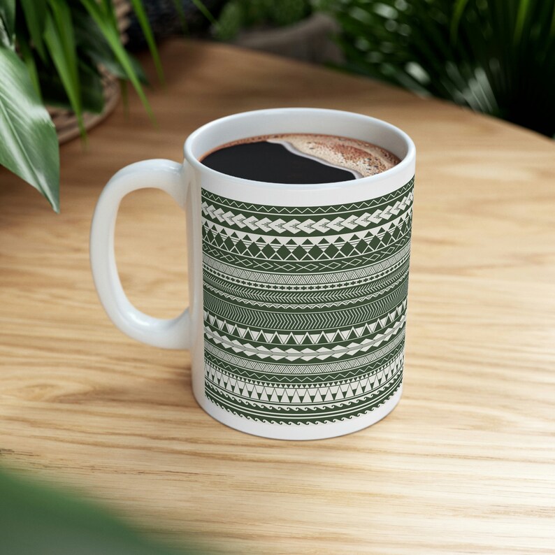 Polynesian Tribal Coffee Mug Filipino Tribal Tea Cup Hawaiian Mug Aztec