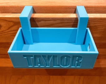 Custom Dorm Bunk Bed Caddy Storage Tray - Bedside Organizer for Phone, Glasses, and Accessories with Cable Charger Hole