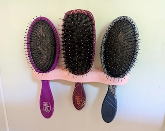 Wall Mounted Hair Brush Holder – Space Saving Organizer for Bathroom - Holds Up To 3 Hair Brushes