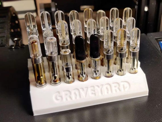 Vape Cartridge Organizer 24-Slot Display Stand & Storage Rack, Durable 3D  Printed Desk Counter Organizer for Easy Access Collection