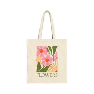 Flower Power Baumwollsegeltuch-Einkaufstasche, umweltfreundliche Einkaufstasche, Blumenkunst-Einkaufstasche, perfektes Geschenk für sie, wiederverwendbare Tasche für alle Gelegenheiten