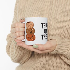 Trick or Treat Pumpkin Mug, Cute Halloween Coffee Cup, Fall Gift Idea, Spooky Season Ceramic Cup, Halloween Gift,