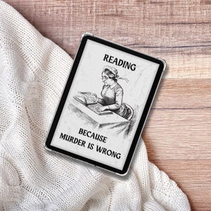 Bokmal Kindle-insats, Läsning eftersom mord är fel, utskrivbart Kindle-omslag, digitalt Kindle-skinnfodral, roligt Kindle-fodral