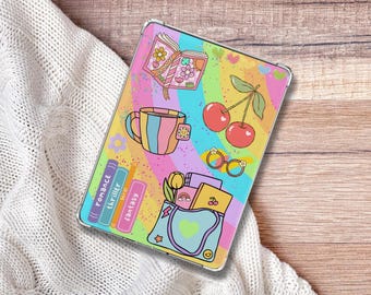 Regenboog Kindle-inzetstuk, leesgrage decor, digitale download