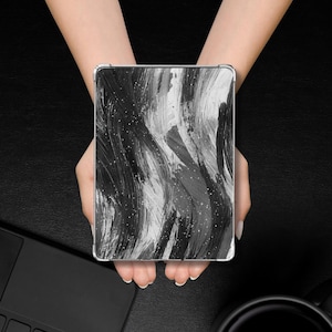 Black and White Kindle Insert, Aesthetic Printable Kindle Cover, Minimal Kindle Skin, Digital Kindle Art