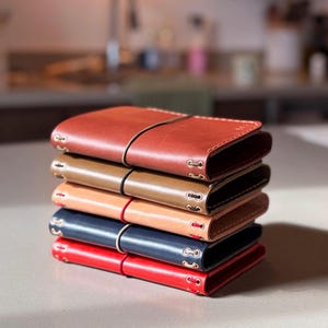 Trifold vegetable-tanned leather journal cover – fits A5, A6, B5, and/or B6 inserts