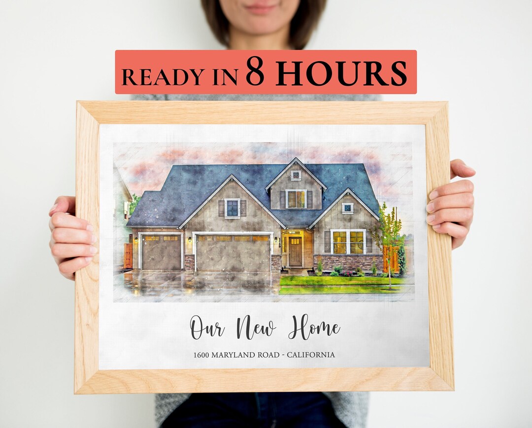 Custom Watercolor House Portrait, Personalized New Home Gift ...