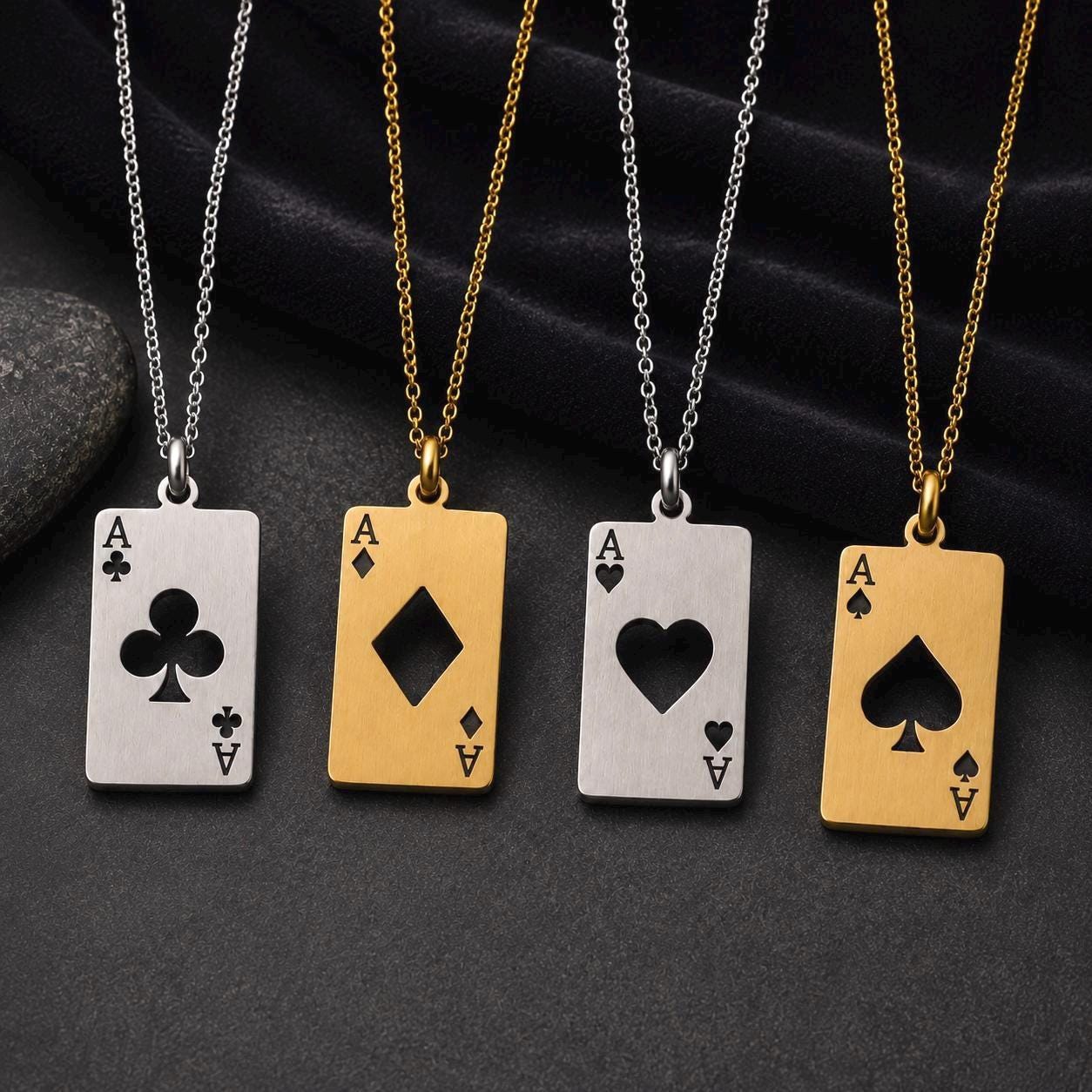 値下げ❗ LD チェッカーズ SPADE CLUB&DIAMOND HEARTS Heart Spades Diamond Clubs Necklace - Etsy