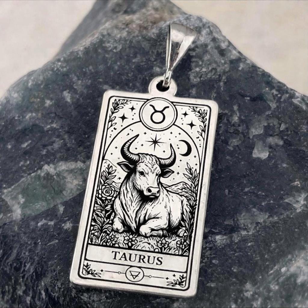 Pendentif Taureau Zodiaque 925 Argent – Signe Astrologique Taureau 14,7 Mm – Bijou Horoscope Élégant Et Oxydé