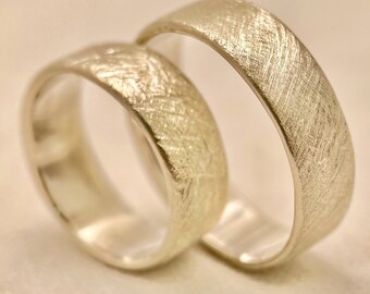 925 silver wedding rings wedding rings - width 7 mm - ice matt