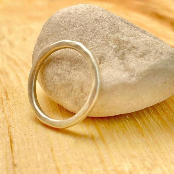 Silberring Stapelring matt gebürstet, Sammelring, 2mm, 3mm, 925 Sterling Silber, organische Form”
