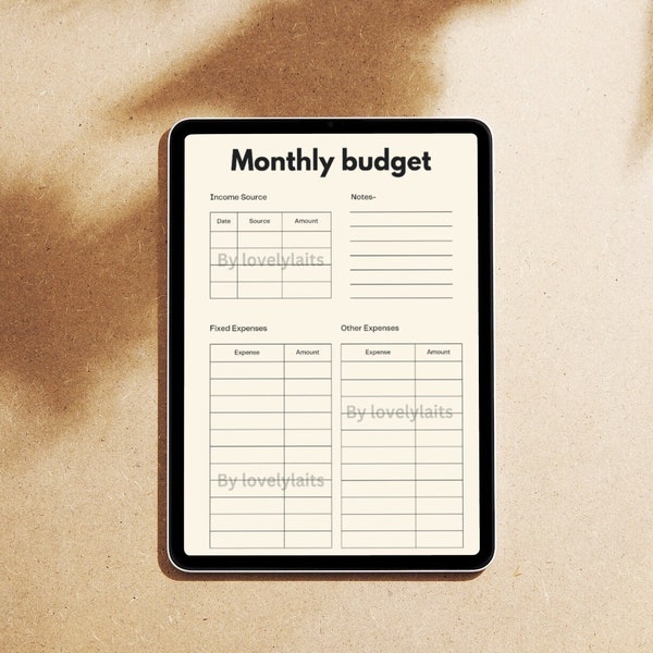 printable downloadable monthly budget planner