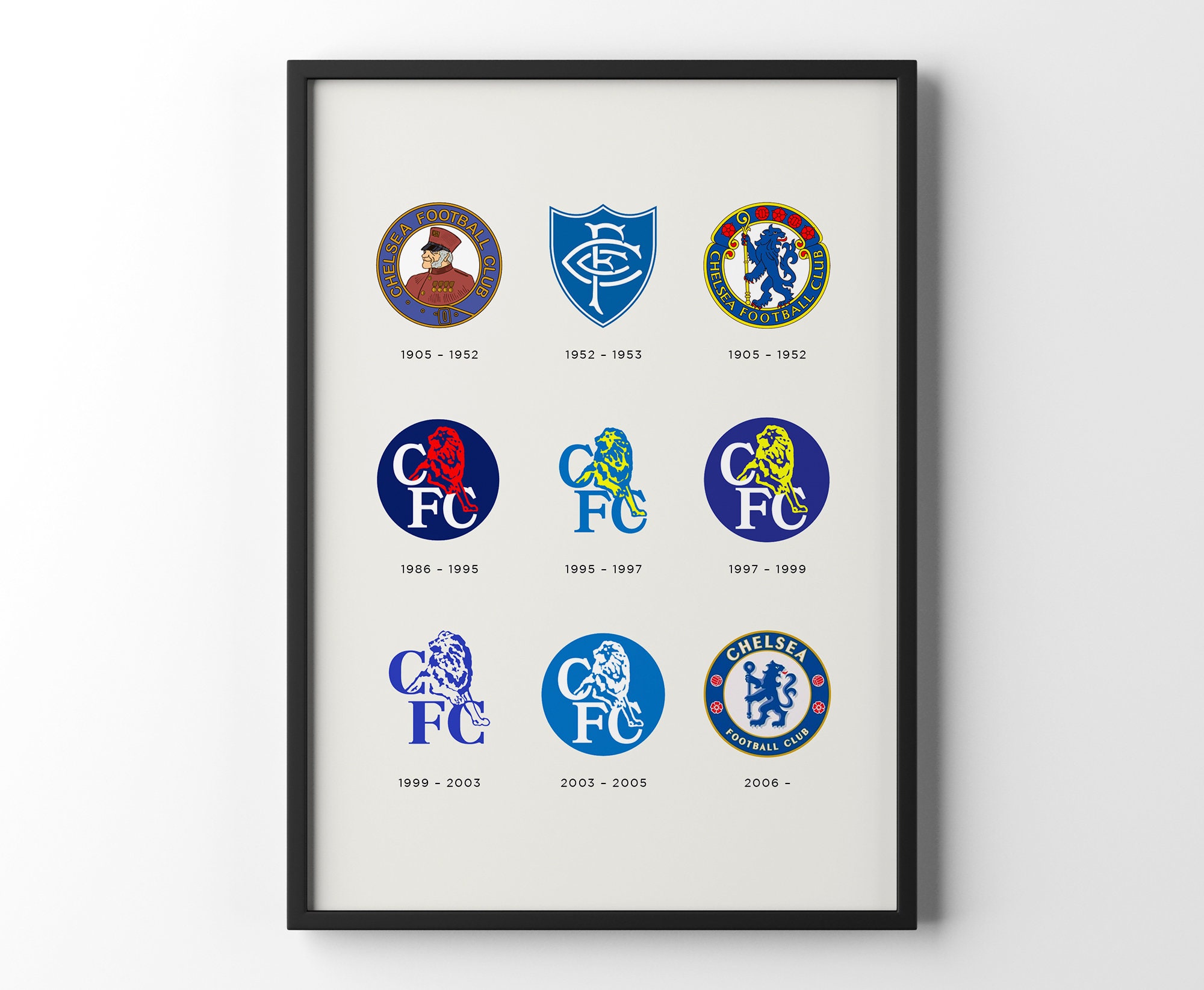 Chelsea FC Badge Logo Evolution DIGITAL DOWNLOAD Retro - Etsy 