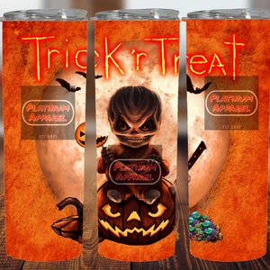 Trick&#39;r Treat, Halloween, Horror Tumbler Wrap, digitaler Download, Tapered & Straight Tumbler Wrap
