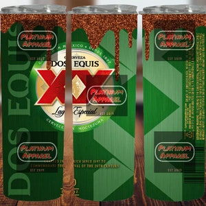 Dos Equis, Tajin Drip, Rim Drip, Tumbler Wrap, Download Digital, Modelo de Copo Cônico e Reto