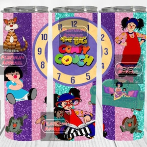 The Big Comfy Couch, 80&#39;s en 90&#39;s, Molly en Loonette, Retro Kids, Digital Download, Straight & Tapered Tumbler Wrap Template