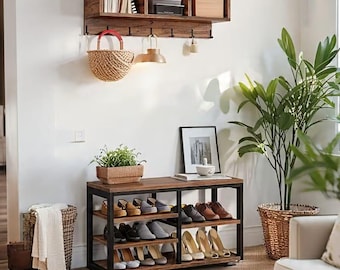 Shoe Rack Bench /Wall Coat Rack Hall Tree /Entryway Hallway