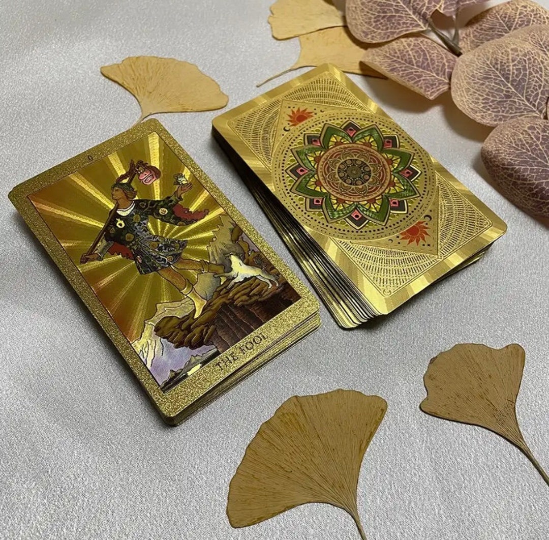 Gold Tarot Cards Deck Gold Foil Tarot Card Deck Gift for Mom Gift for