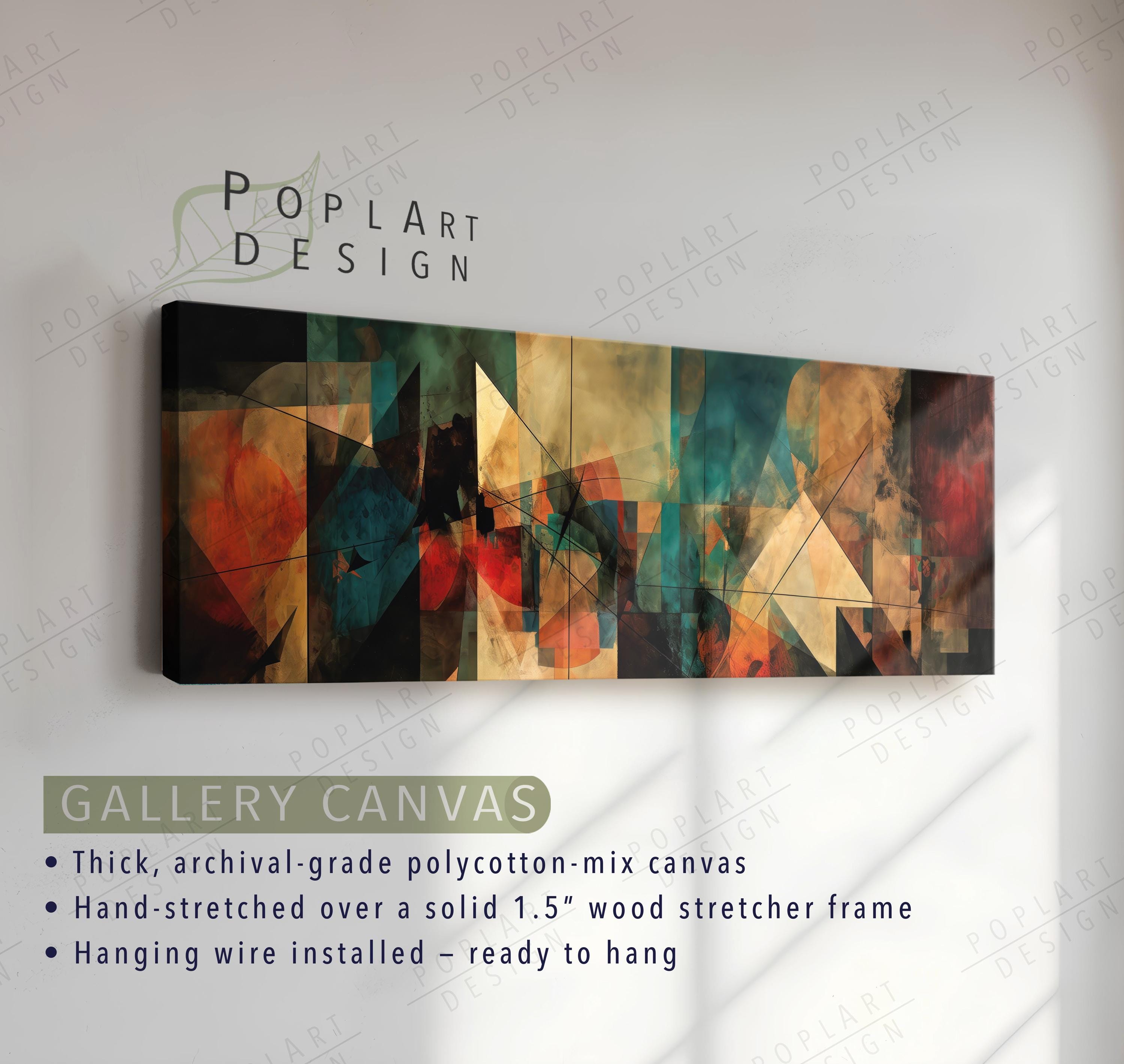 Mid Century Modern Abstract Canvas Art: Long Horizontal Framed Print - Etsy