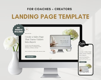 Modèle de page de destination Canva, aimant principal, outil de création de liste de diffusion (téléchargement numérique)