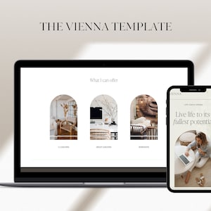 Classic minimalistic elegant and neutral Squarespace 7.1 website template for coaches, creatives, entrepreneurs, and small businesses