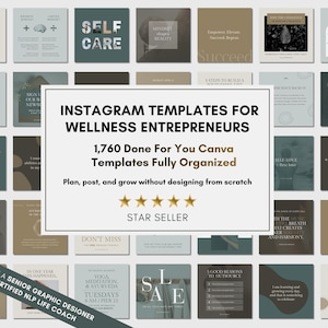 Instagram Templates for Wellness Entrepreneurs | 1,670 Canva Social Media Posts for Coaches