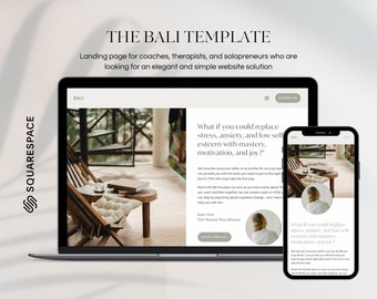 Elegant Minimalistic Landing Page Website Template Made in Squarespace 7.1