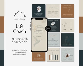 Coaching Business Instagram template Canva Life Coach Social Media Wellbeing Templates Mindset Coach Health Coach Wellness Coach Mindfulness