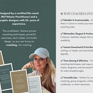 Professional therapy worksheets for mental health coaches, counselors, and life coaches. Includes self-reflection worksheets, coping strategies, anxiety management exercises, cognitive behavioral therapy (CBT) tools, journaling prompts, emotional well-being planners, and mindset growth exercises. Editable in Canva, perfect for therapists, coaches, and holistic health professionals. Digital instant download, printable coaching workbook.