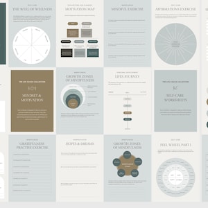 Transform your coaching with mindset worksheets designed for self-improvement, success, and mental clarity. Includes positive affirmations, limiting belief exercises, self-reflection prompts, confidence-building worksheets, journaling templates, and law of attraction techniques. Ideal for life coaches, mindset mentors, business coaches, wellness entrepreneurs, and holistic health practitioners. Fully editable in Canva and easy to customize.