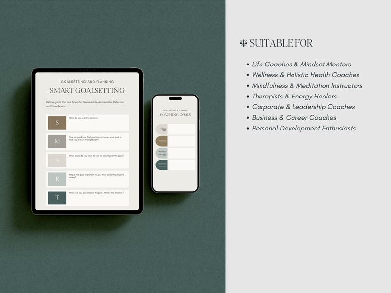 Editable manifestation journal worksheets for goal setting, vision planning, law of attraction, and abundance mindset coaching. Includes scripting exercises, gratitude worksheets, visualization templates, dream life planners, and manifestation tracking sheets. Designed for life coaches, manifestation coaches, mindset mentors, wellness coaches, and personal development experts. Fully customizable Canva templates. Digital download, print or use online.