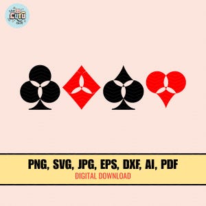 Paquete de palos de cartas de póker / Picas, corazones, diamantes, tréboles (descarga digital)