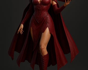 Dark Sorceress Figurine STL File: Fantasy Witch 3D Model (Digital Download)