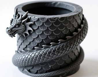 Jardinière emballée Dragon 3MF & 3 MF | Modèle de vase fantaisie imprimable en 3D